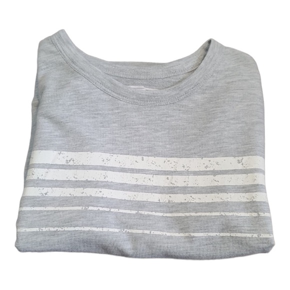 𝅺MELROSE & Market Grey Striped Sweatshirt Size M - Picture 2 of 2